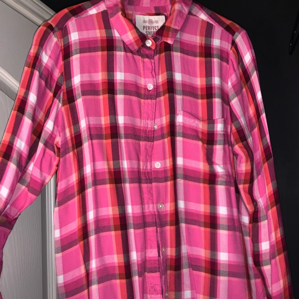 Pink flannel top